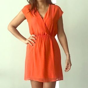 🔴4x$25 H&M Chiffon orange short dress